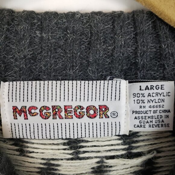 Vintage McGregor Sweater Crew Neck Acrylic Grandpa Ugly Geometric Size Large - Picture 4 of 7